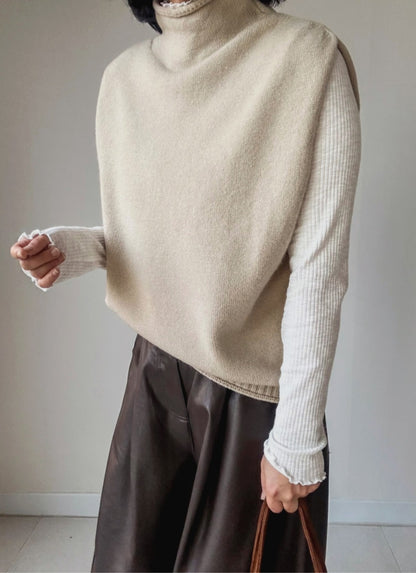 (NEW) 돌돌이 반폴라 니트조끼