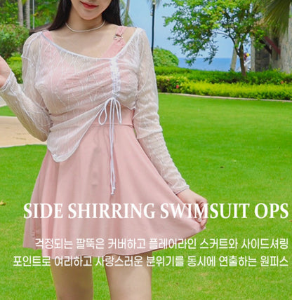 🩱 셔링 시스루 커버업 SET [~5XL]
