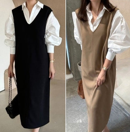 🍂 레이어드 롱 원피스