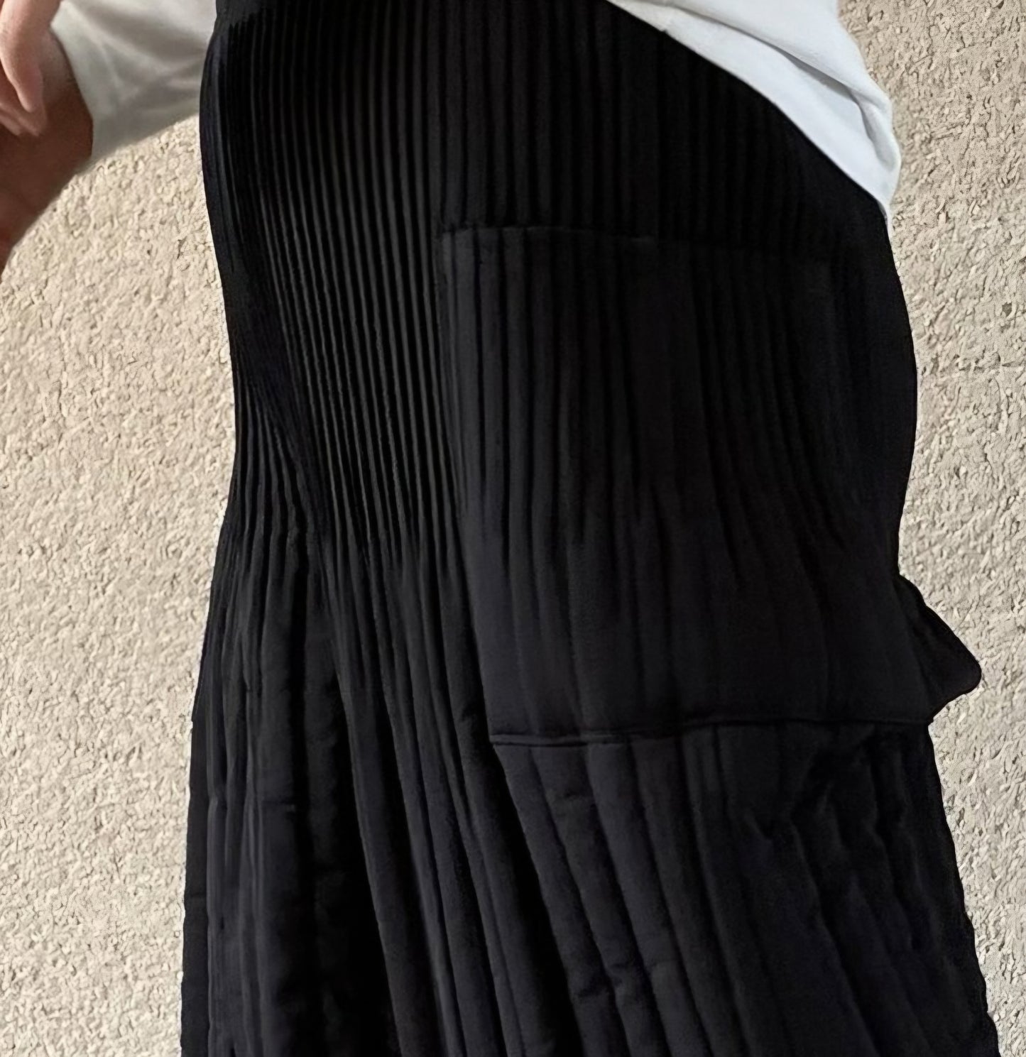 (NEW) 누빔 통와이드 밴딩팬츠