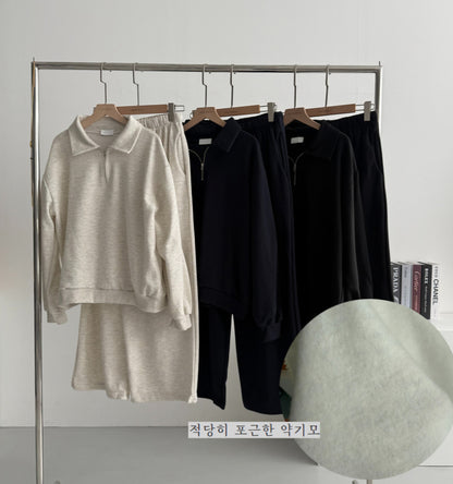 카라 집업 set