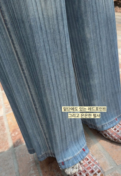 💐데님 플리츠 밴딩팬츠
