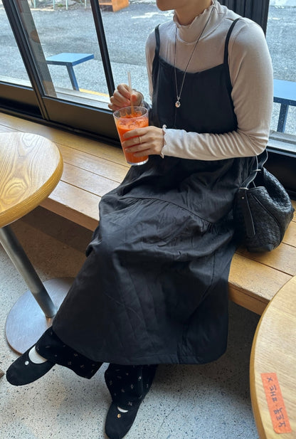 누빔 레이어드 원피스