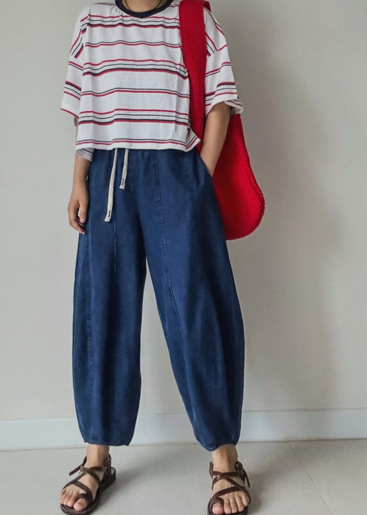아방배기 데님밴딩팬츠
