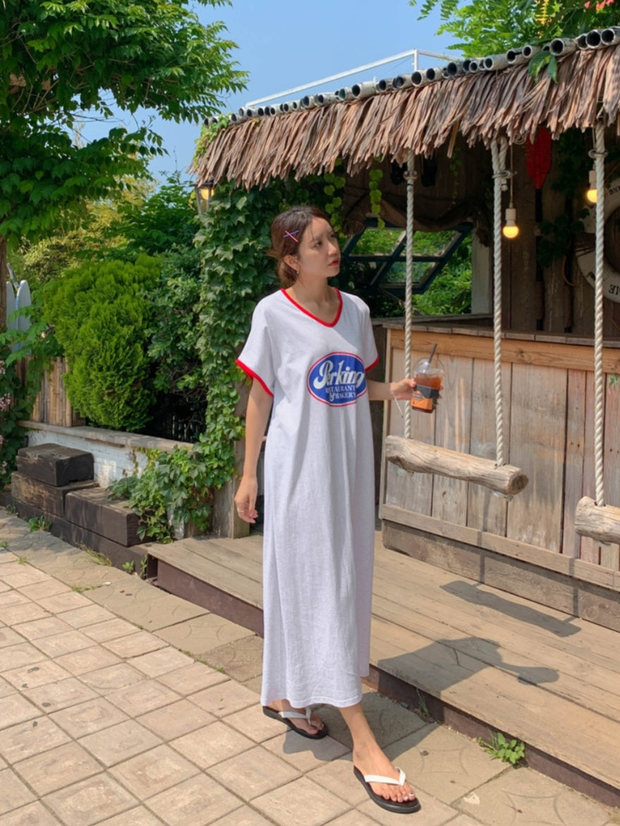 ☀️배색 롱 원피스