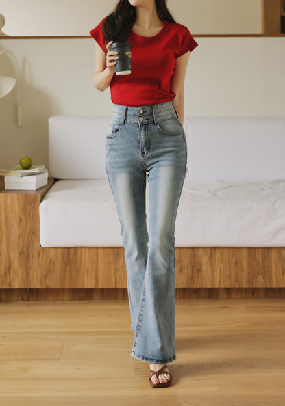 ⏩️ 골반패드 3type 더블버튼 부츠컷데님