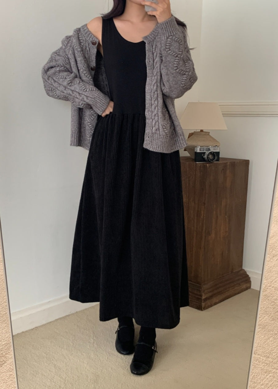 골덴 레이어드 나시원피스