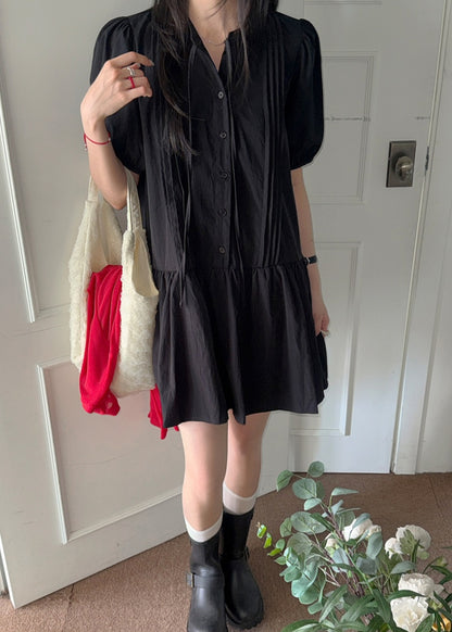 ☀️베리 핀턱 퍼프 미니원피스