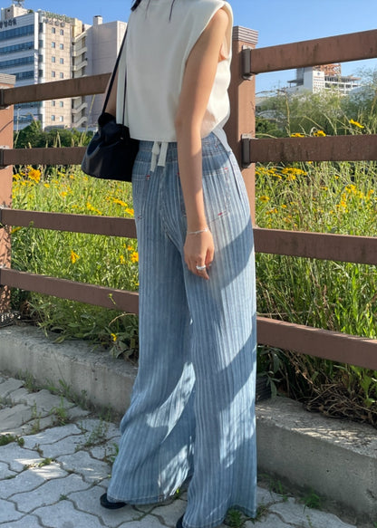 💐데님 플리츠 밴딩팬츠