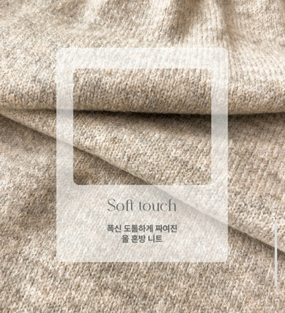 포슬 울니트 루즈핏 후드스커트set