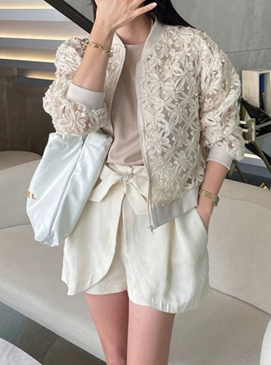 플라워 시스루 자켓