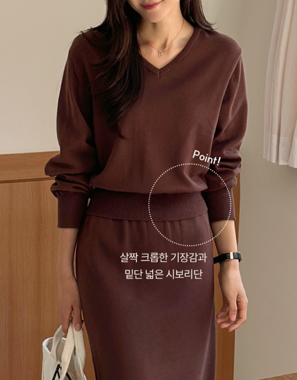 ☀️ [2type] 세미 크롭 니트