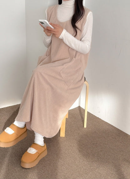 골덴 주머니 나시원피스