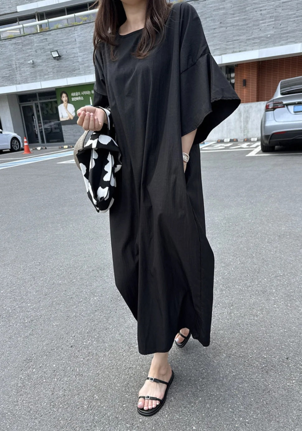 썸머 바스락 라운드 원피스