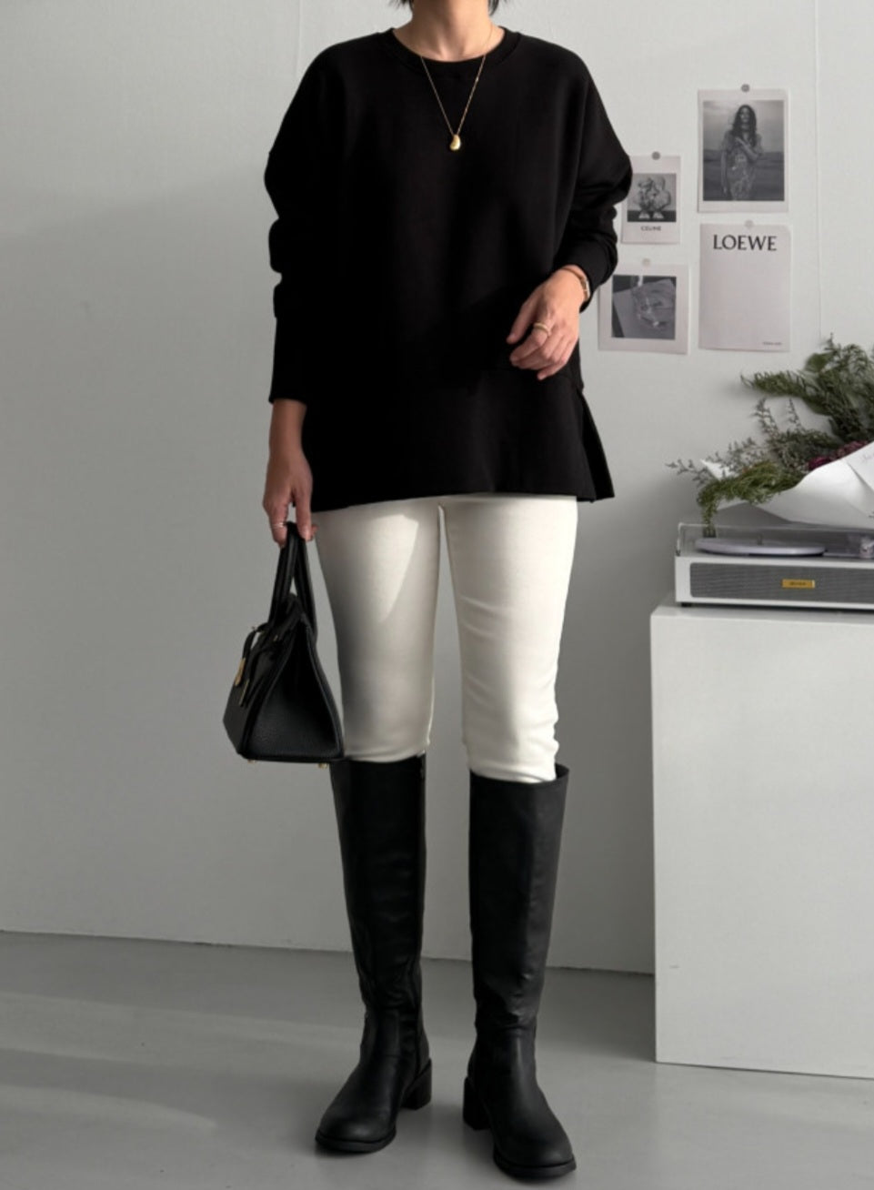 시보리 트임 맨투맨