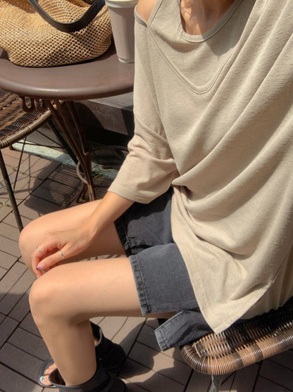 ☀️린넨 나시 레이어드 롱티셔츠