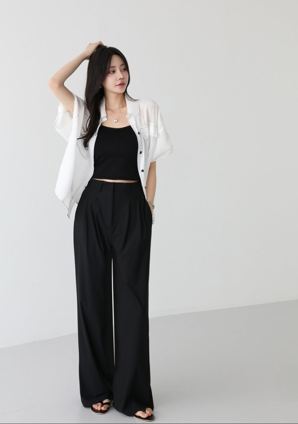🧊 냉감 투핀턱 와이드 쿨슬랙스 [S-2XL]