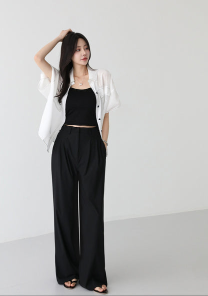 🧊 냉감 투핀턱 와이드 쿨슬랙스 [S-2XL]