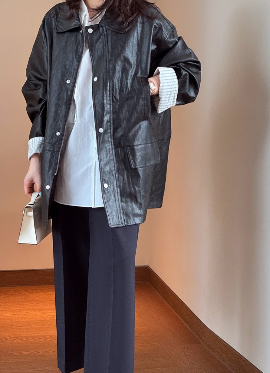 메리 하프 레더자켓