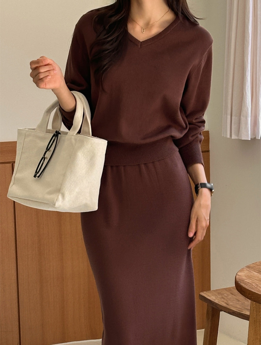 ☀️ [2type] 세미 크롭 니트