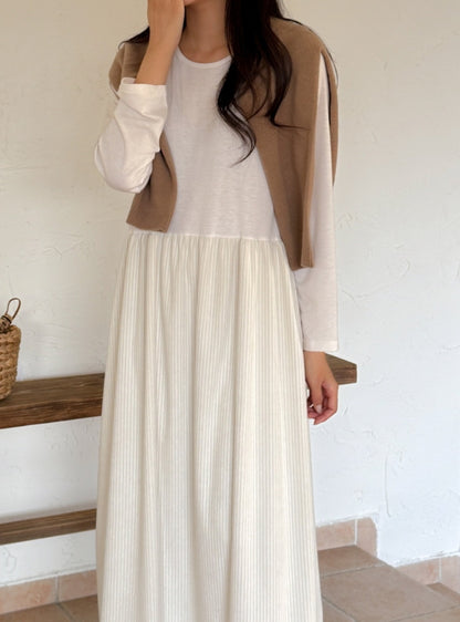 골덴 레이어드 긴팔원피스