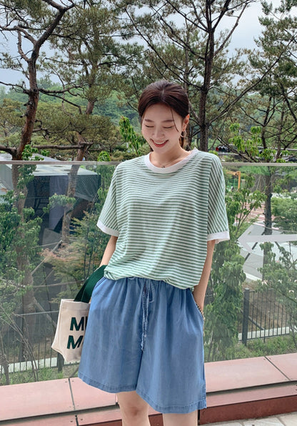 5부 데님 팬츠