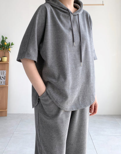 후드반팔 트레이닝 Set