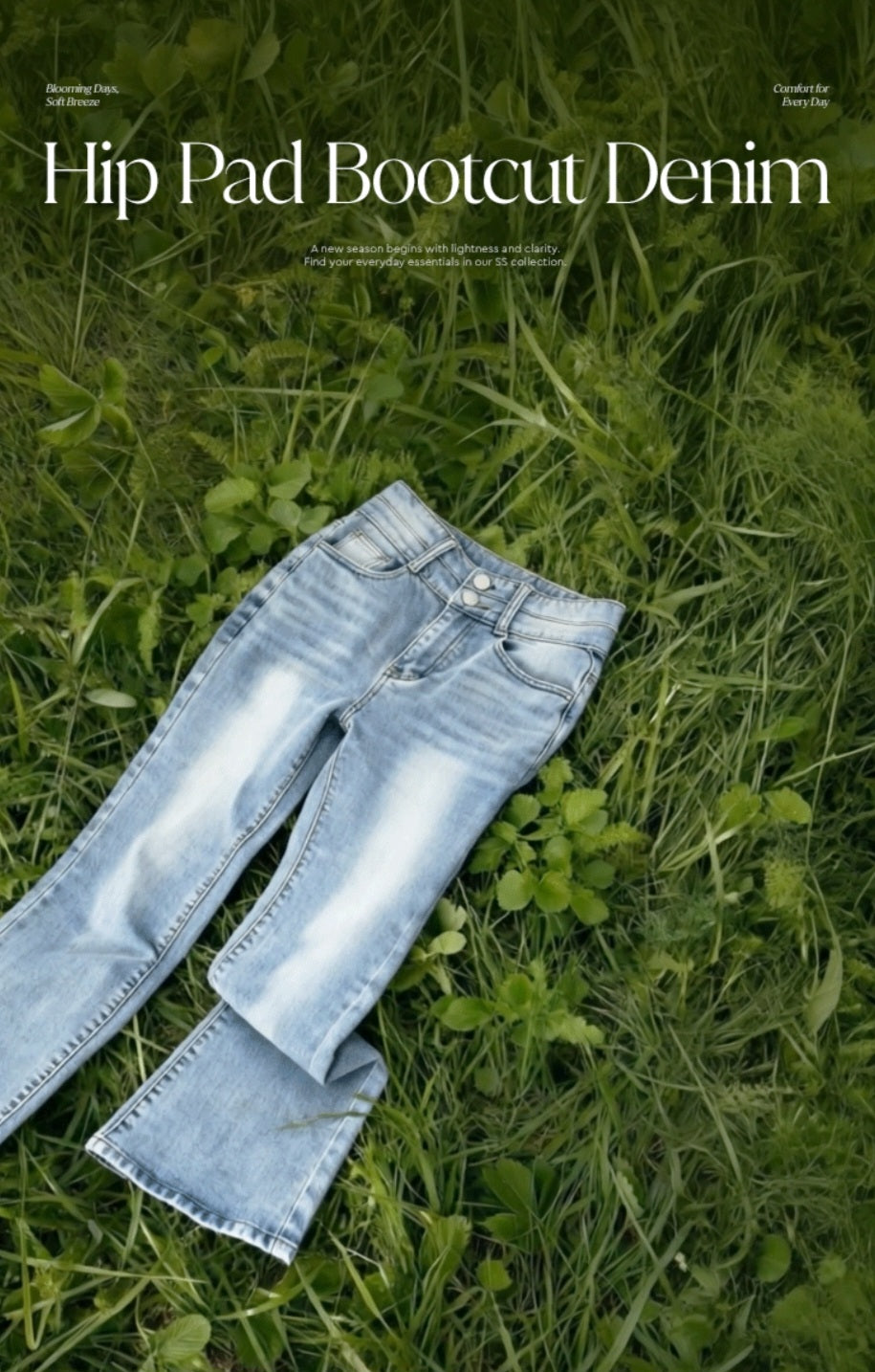 ⏩️ 골반패드 3type 더블버튼 부츠컷데님