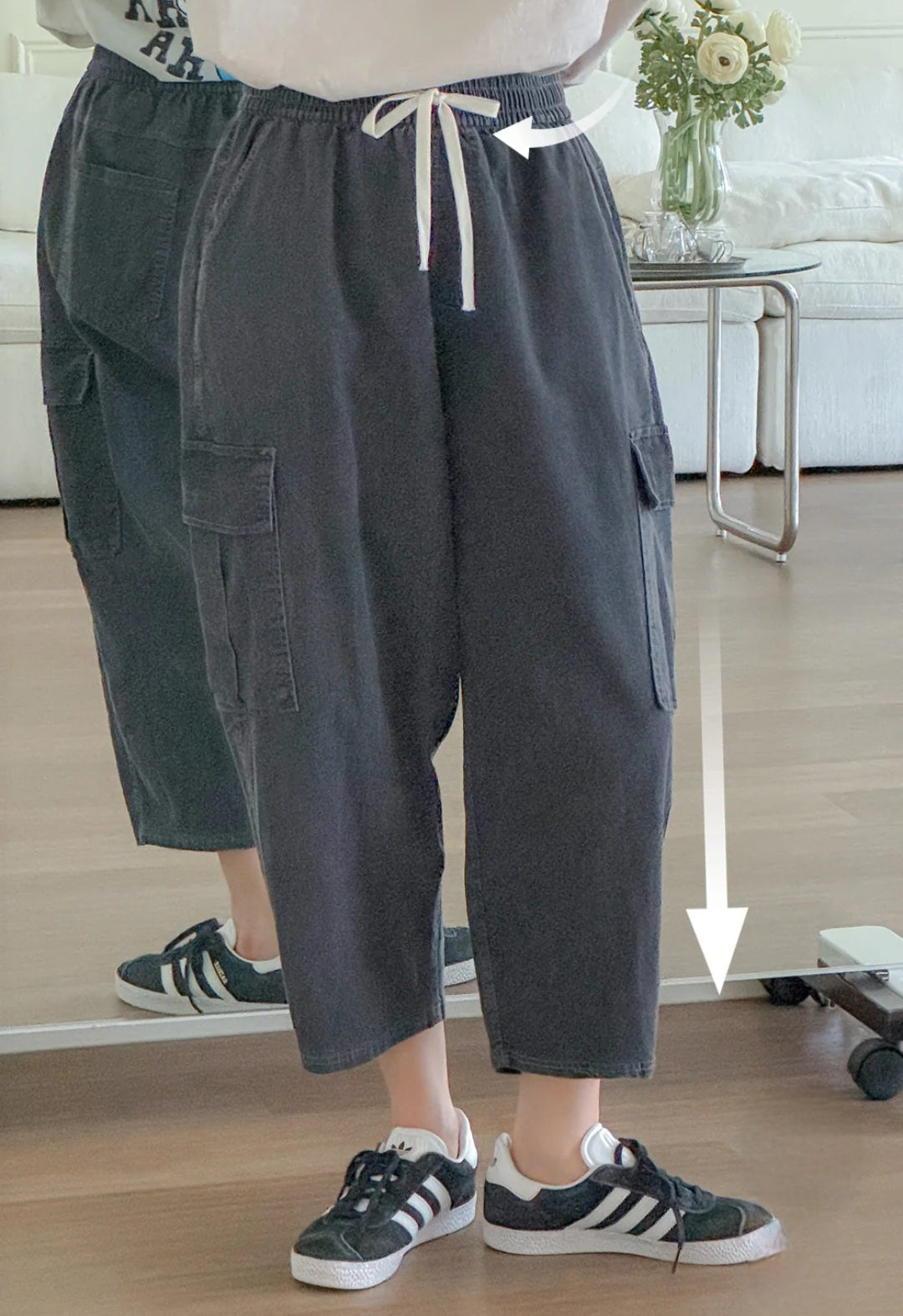 🏖 카고포켓 8부 배기 데님팬츠
