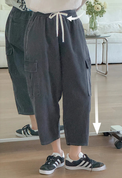 🏖 카고포켓 8부 배기 데님팬츠