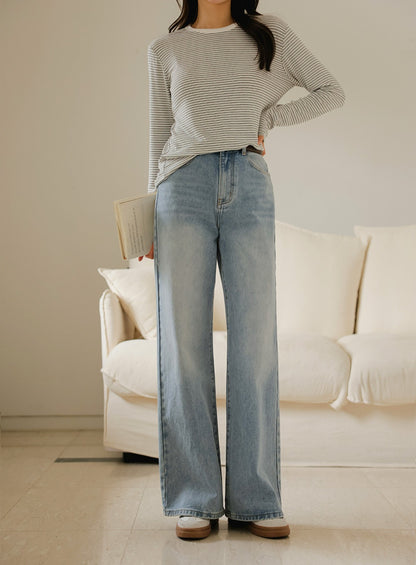 ⏩️ 체형커버 2type 보정핏 와이드부츠컷데님