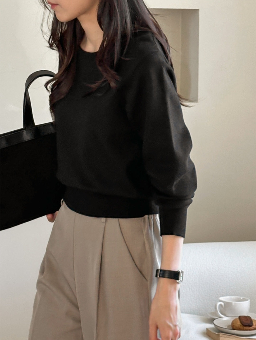 ☀️ [2type] 세미 크롭 니트