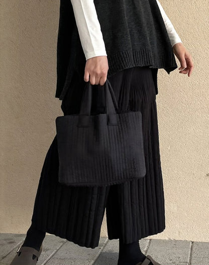 (NEW) 누빔 통와이드 밴딩팬츠