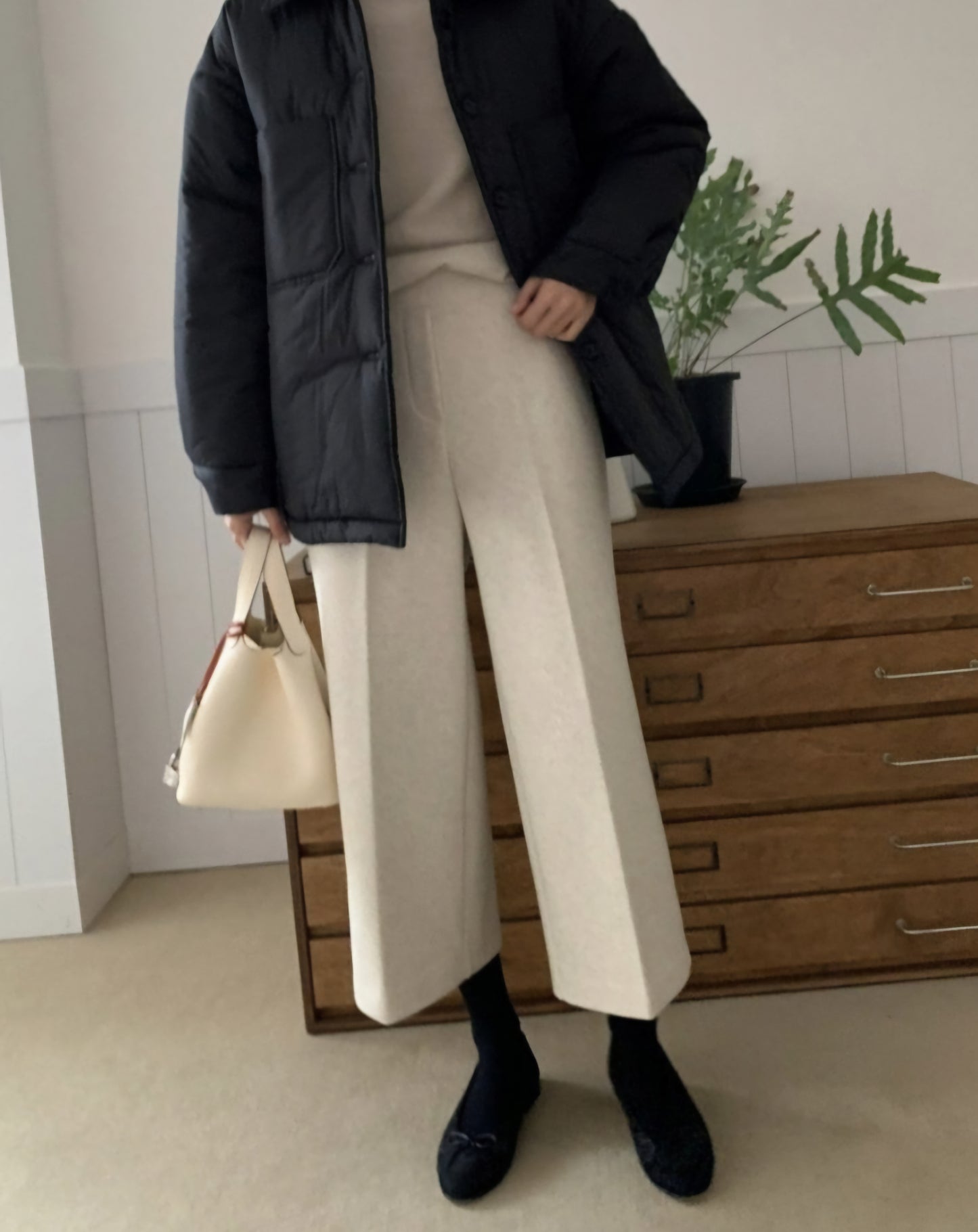 뒷밴딩 울팬츠 (8부~9부)