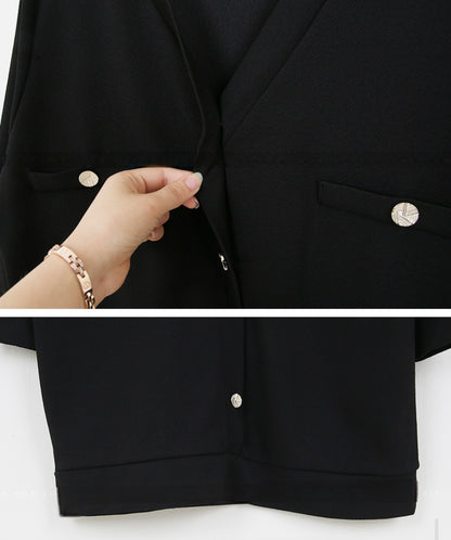골드버튼 와이드팬츠 Set (~2XL)