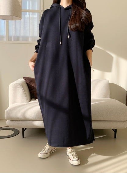 후드 롱 원피스