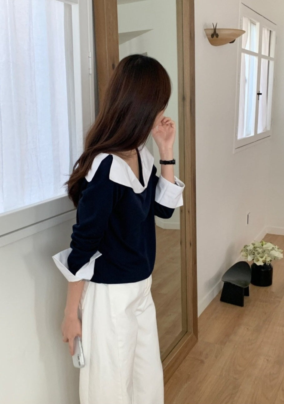 🍂 오프숄더 커프스 티셔츠