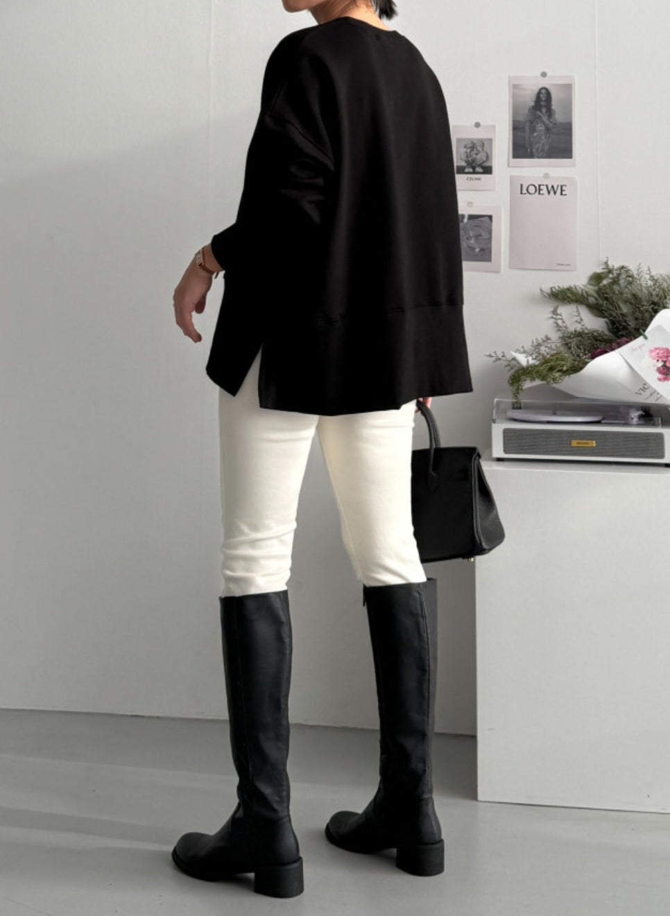 시보리 트임 맨투맨