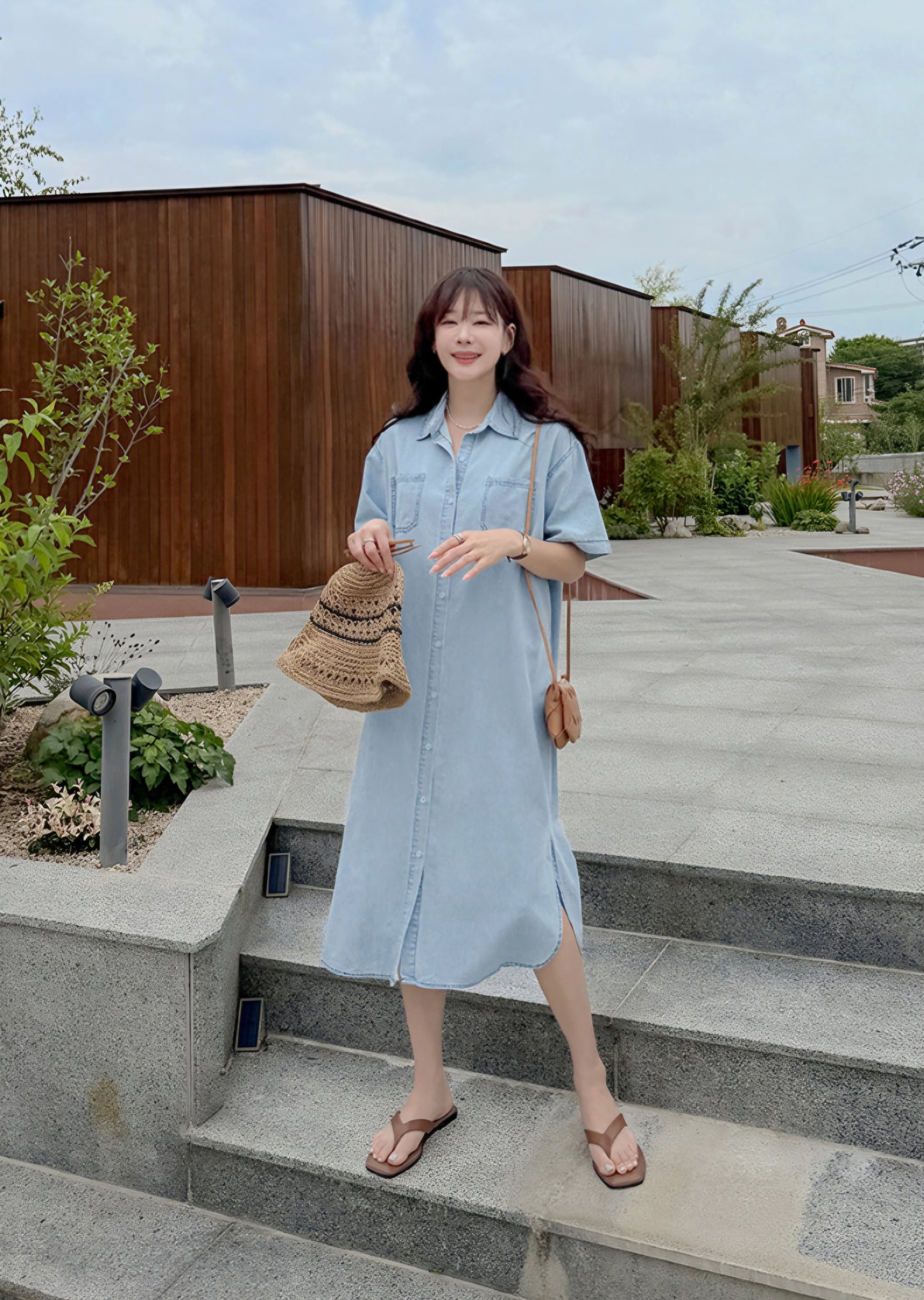 ☀️포켓 카라 데님원피스
