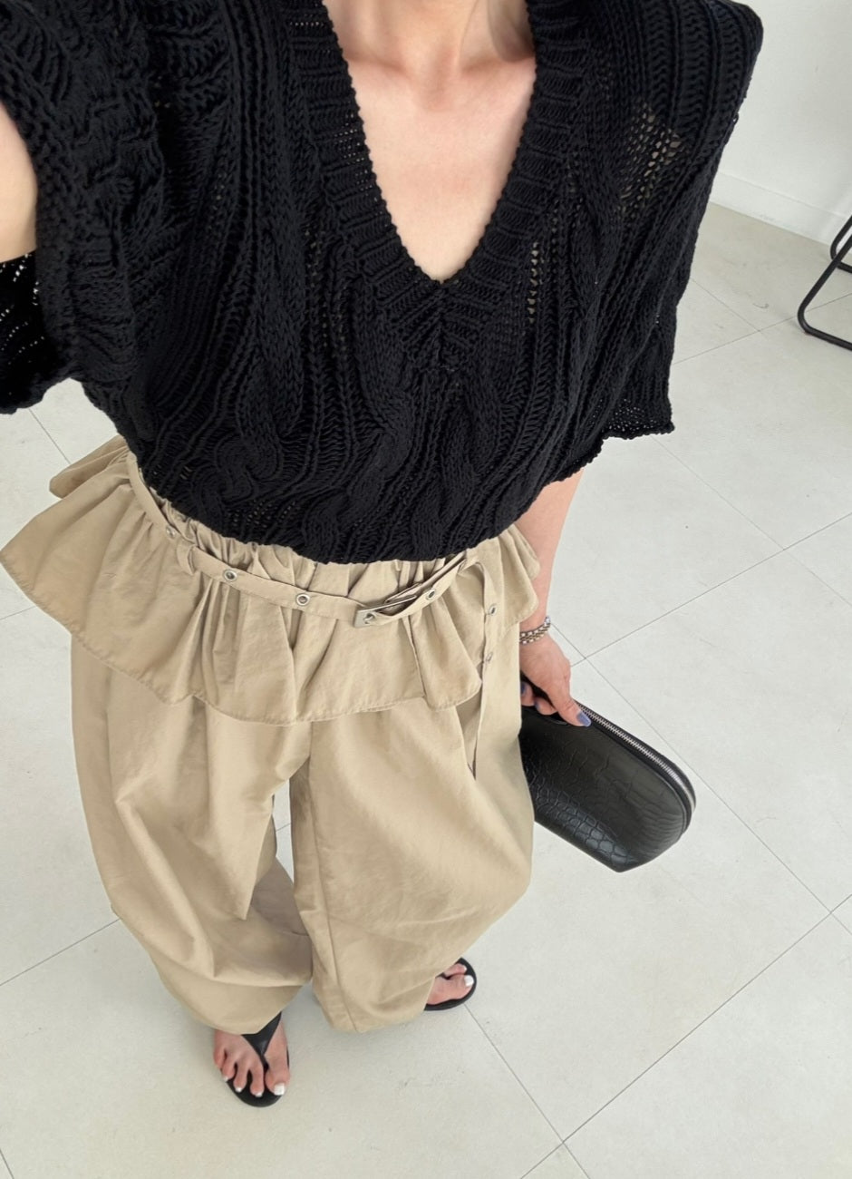 ☀️꽈배기 브이 니트