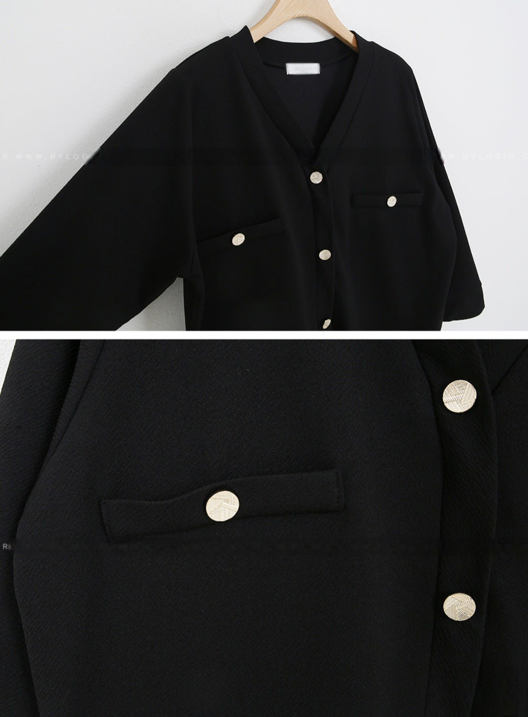 골드버튼 와이드팬츠 Set (~2XL)