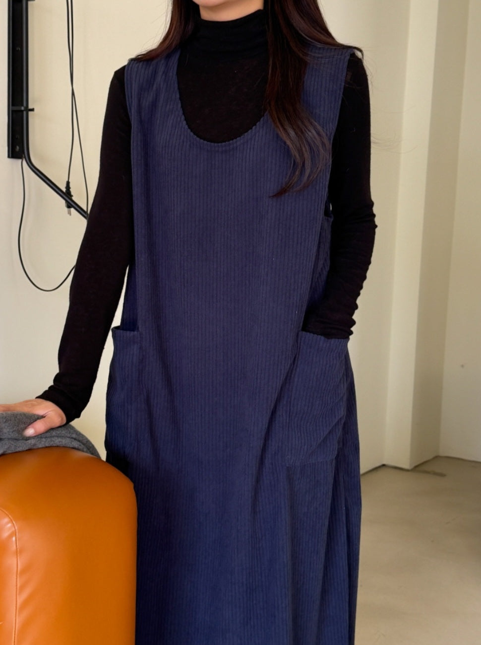 골덴 주머니 나시원피스