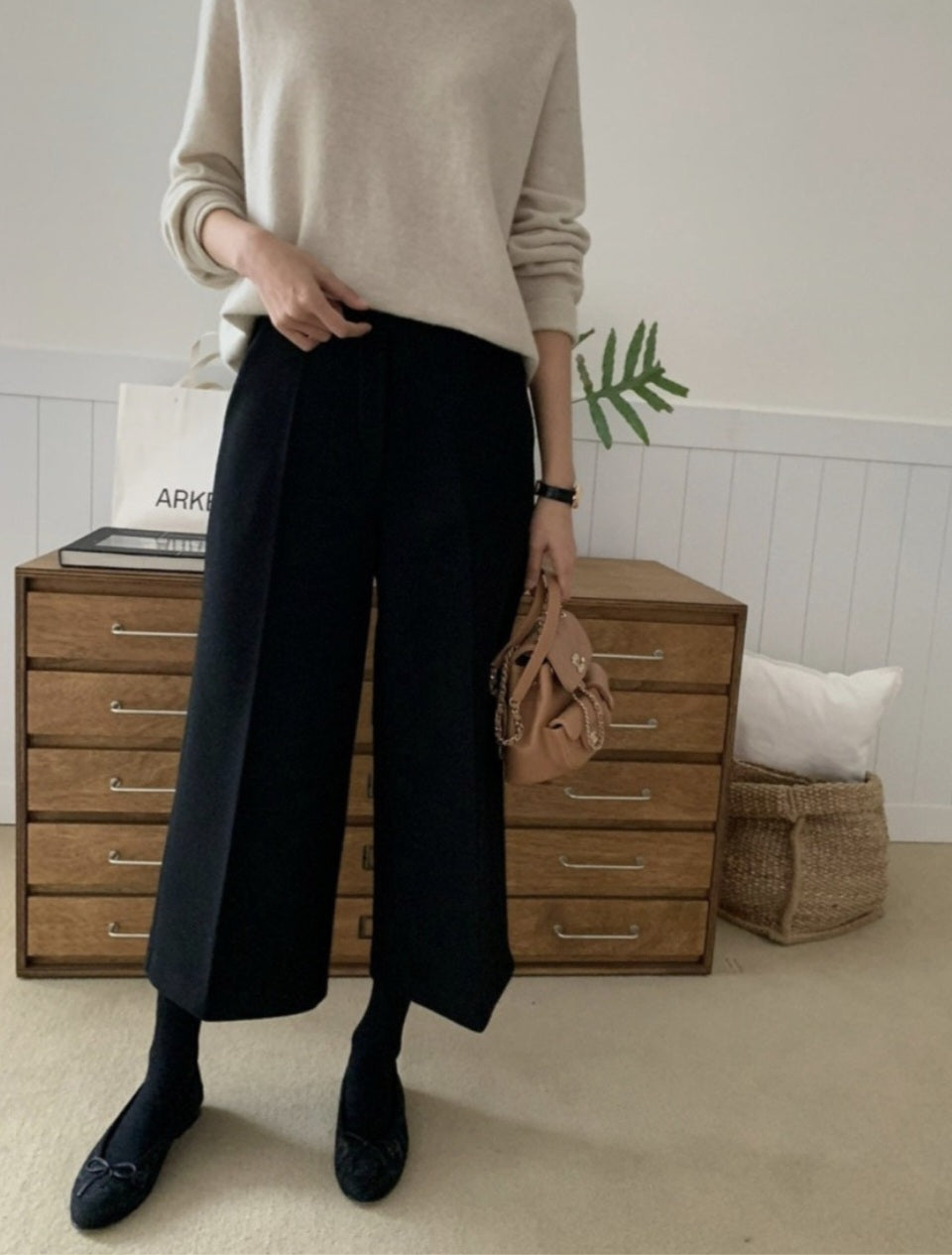 뒷밴딩 울팬츠 (8부~9부)