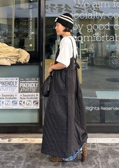 누빔 레이어드 원피스