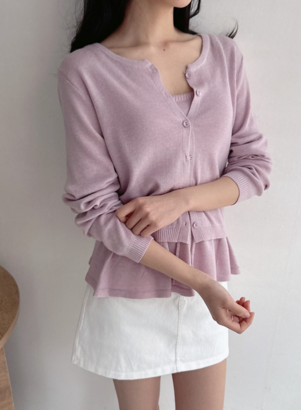 ⏩️ 플레어 나시& 라운드넥 가디건 Set