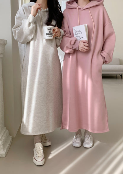 후드 롱 원피스