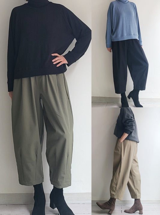 핀턱와이드 벌룬 배기팬츠