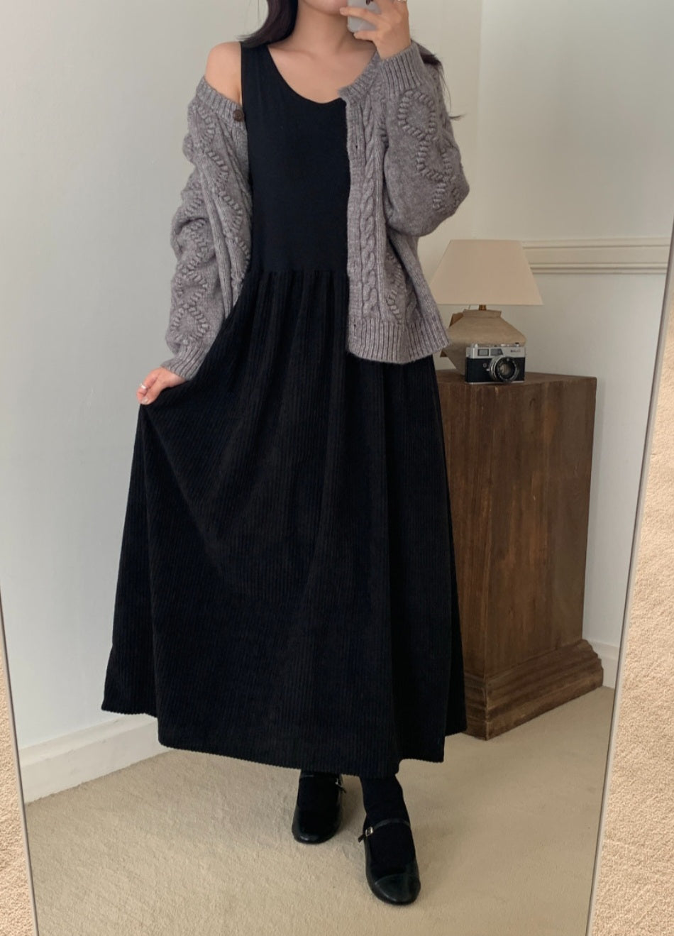 골덴 레이어드 나시원피스