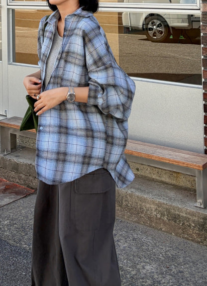 체크 박시 셔츠