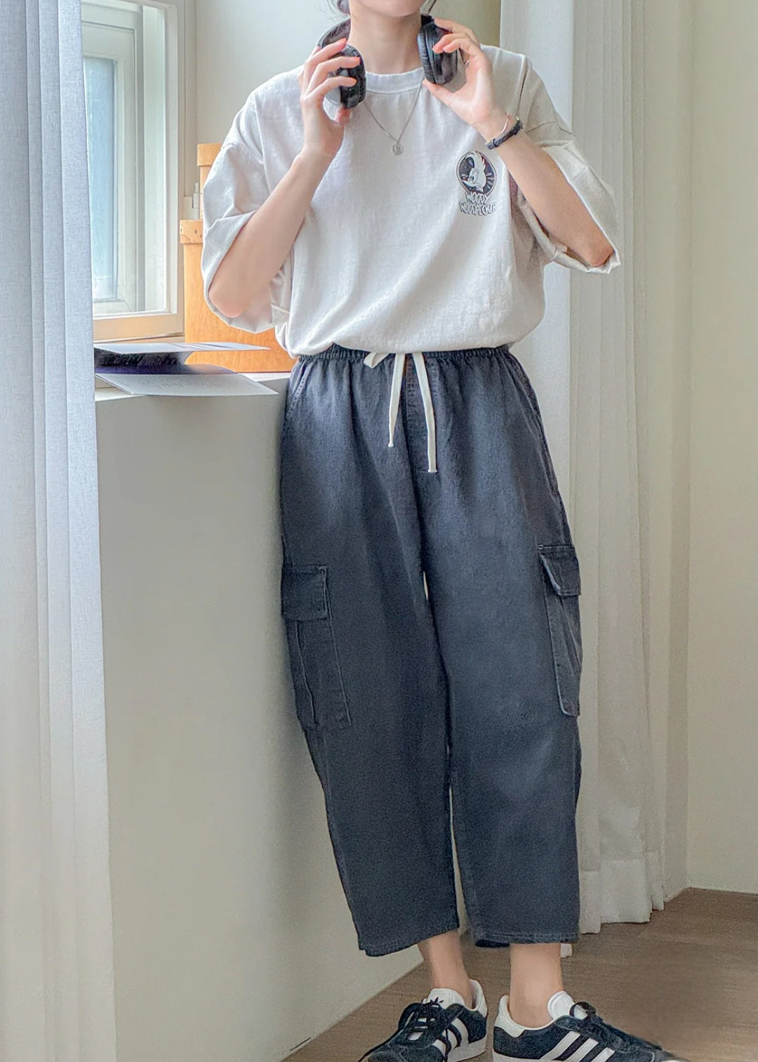 🏖 카고포켓 8부 배기 데님팬츠
